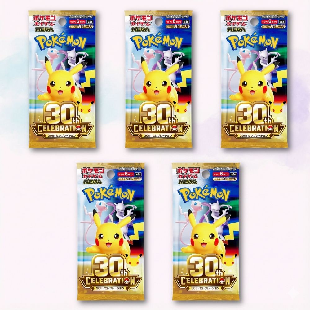 Pokémon TCG Booster Pack 30th Celebration M6a giapponese Promo x5 con 5 bustine originali - Kyodai Store