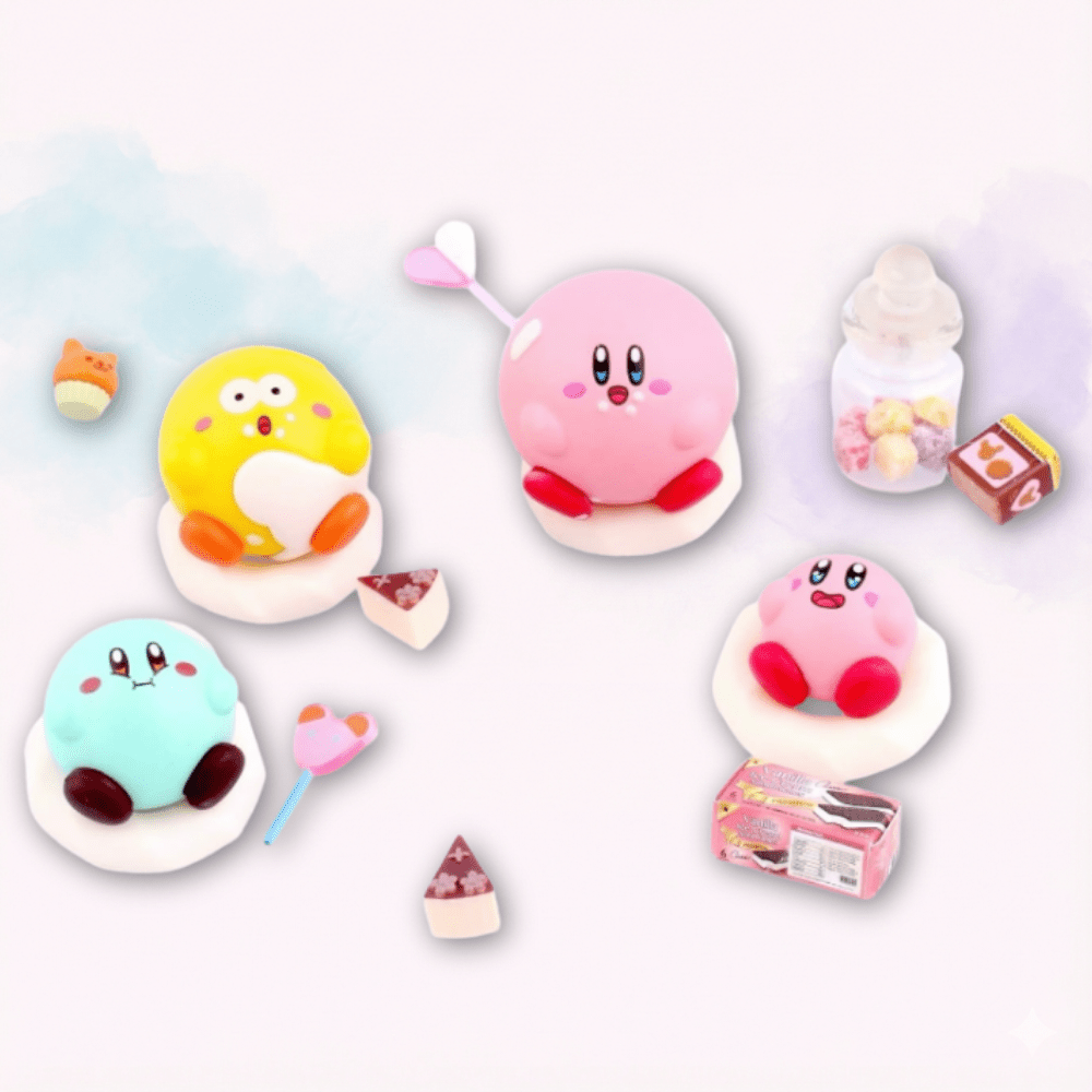 Kirby's Dream Buffet Korotto Figure Takara Tomy mini figure Kirby su base panna gashapon originale giapponese - Kyodai Store
