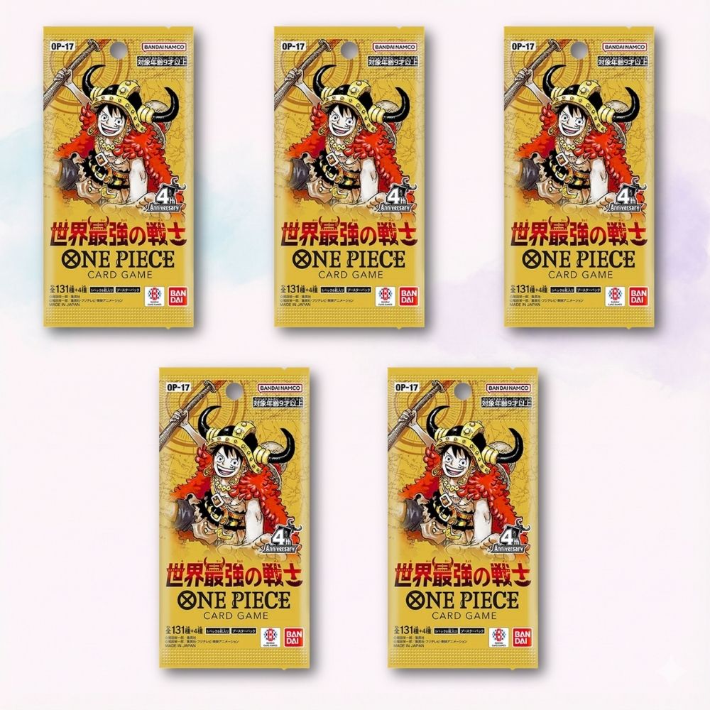 One Piece Card Game Booster Pack OP17 The World’s Strongest Warriors giapponese Promo x5 con 5 bustine originali - Kyodai Store