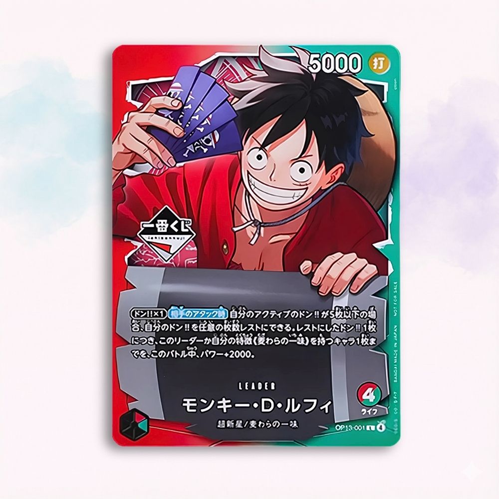 One Piece Card Game Monkey D Luffy OP13-001 Leader Ichiban Kuji carta giapponese originale Bandai - Kyodai Store