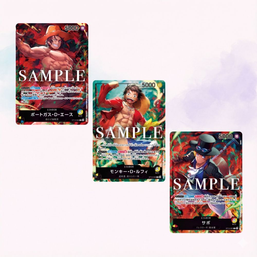 One Piece Card Game Seven Eleven Limited Promo 2024 complete set Luffy Ace Sabo carte giapponesi sigillate originali Bandai - Kyodai Store
