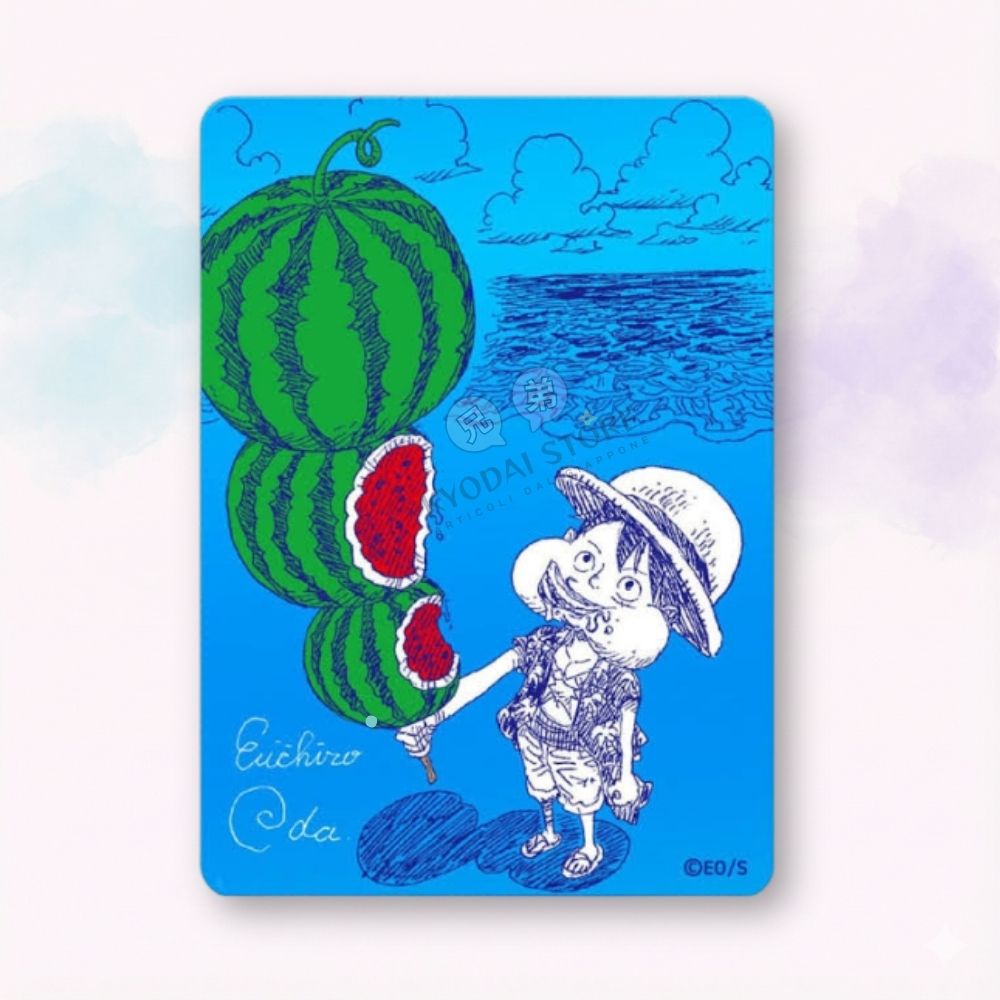 One Piece NatsuComi 2026 MetaKira Card Monkey D Luffy Watermelon artwork Eiichiro Oda originale giapponese - Kyodai Store
