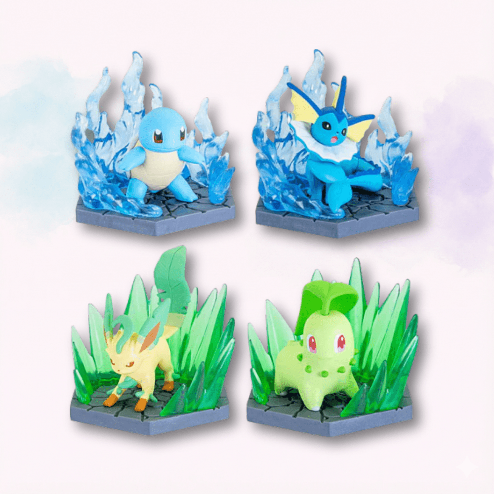 Pokémon Diorama Collect Type Water and Grass Takara Tomy figure con effetti elementali originale giapponese - Kyodai Store