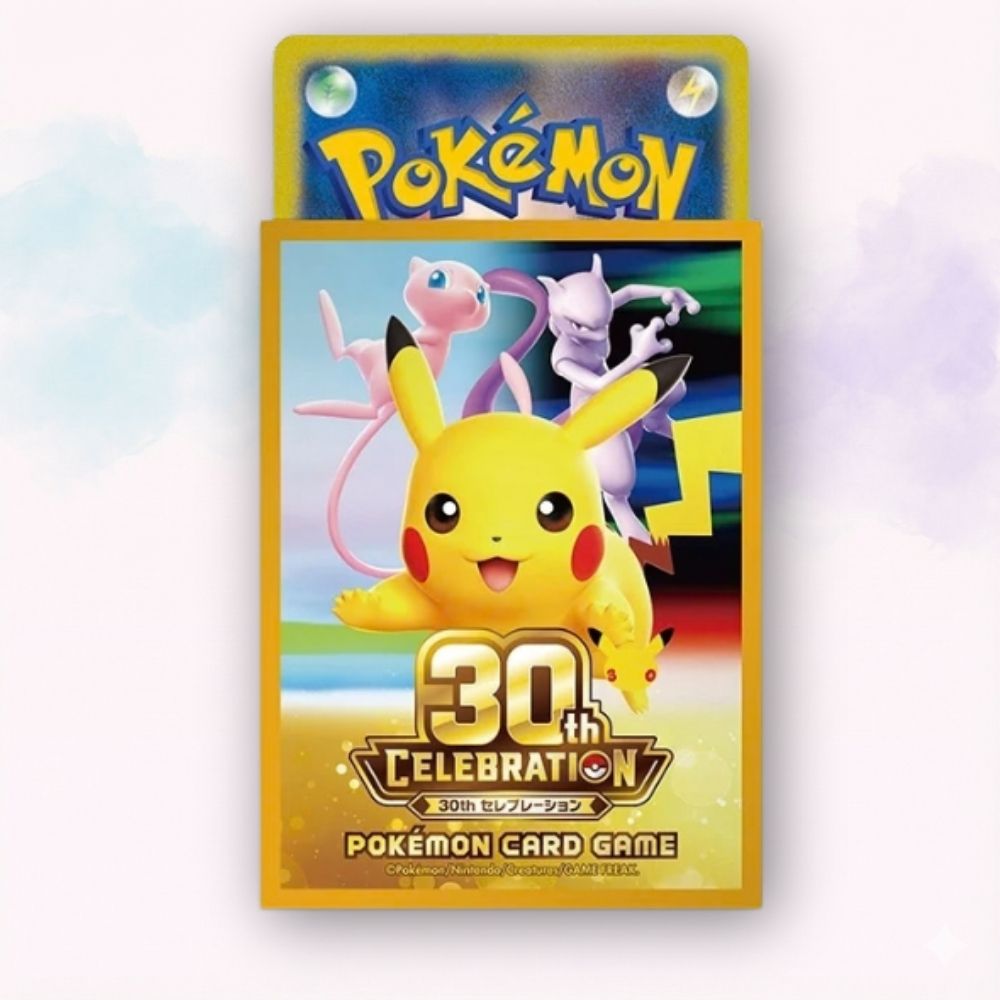 Pokémon TCG Card Sleeves Premium Gloss 30th Celebration Pikachu Mew Mewtwo Jap 64 sleeves originali Pokémon Center Japan - Kyodai Store