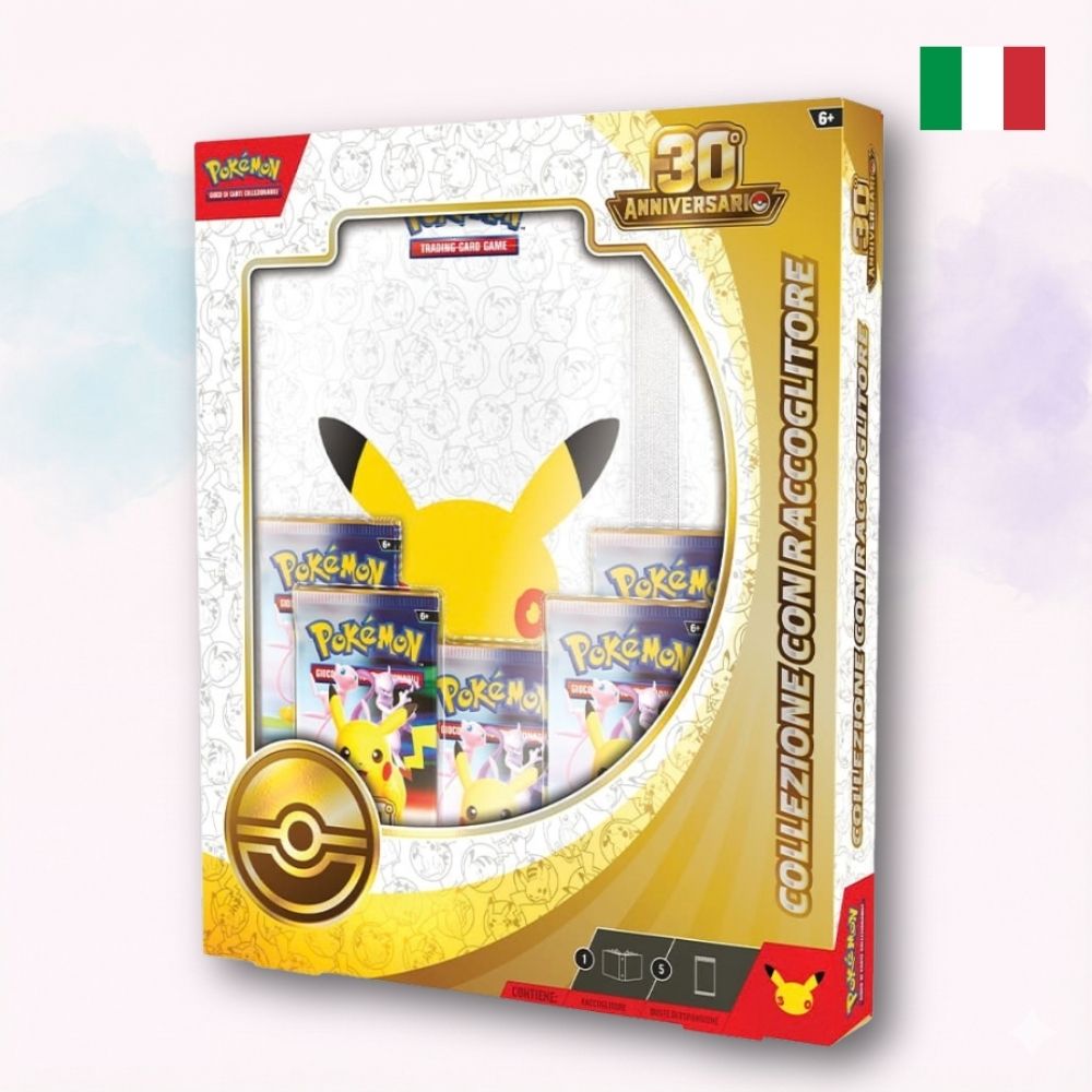Pokémon TCG Collezione con Raccoglitore 30° Anniversario ITA con 5 buste e binder Pikachu 30 - Kyodai Store